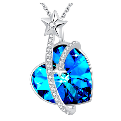 오스트리아 크리스탈 하트 Pendant necklace Sterling Silver Costume Jewelry For Women 하이폴레르기성