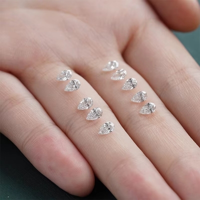 실험실에서 자란 다이아몬드 보석 계란 팔찌 귀걸이,  Pear Cut Moissanite 느슨한 돌