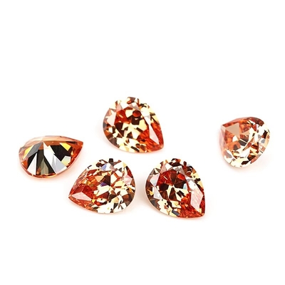 샴페인색 지르콘 느슨 보석 진주 모양 10x8mm 합성 큐브 지르코니아 모이사나이트