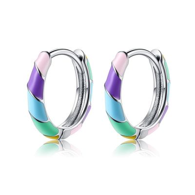 2.5x20mm 1 그램 순은 보석 귀걸이 S925 다채로운 후프 귀걸이 ODM
