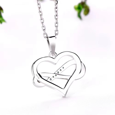 YASVITTI ODM OEM 925 스터링 실버 반짝이는 심장 목걸이 5A 지르코니아 로디움 접착 된 홀 홀 목걸이 Pendant 보석