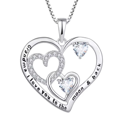 YASVITTI 보석 I Love You to the Moon And Back Pendant 목걸이 925 스터링 실버 클래식 하트 디자인 목걸이
