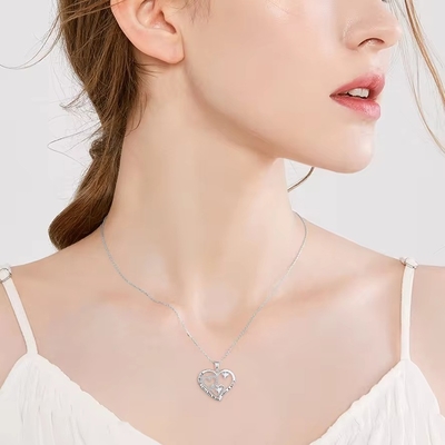 YASVITTI 보석 I Love You to the Moon And Back Pendant 목걸이 925 스터링 실버 클래식 하트 디자인 목걸이