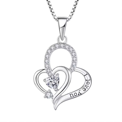 YASVITTI I Love You Heart Pendant 목걸이 다채로운 심장 큐브 지르코니아 고급 은 925 심장 목걸이 보석
