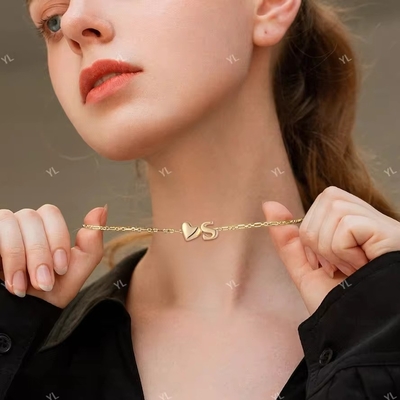 YASVITTI 개인화 된 초기 보석 금 사랑 편지 S Pendant 925 스터링 은 심장 여성을위한 초기 Pendant