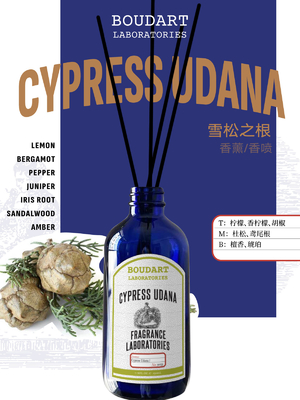 OEM CYPRESS UDANA Reed Diffuser 천연 유리 병 에센셜 오일 아로마 라탄 스틱