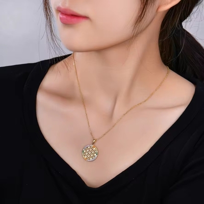 야스비티 925 스털링 은 꽃의 삶 레인보우 CZ Pendant 목걸이 요가 및 명상 목걸이 주얼리 소매