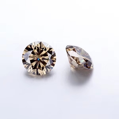 Forever Brilliant Moissanite 다이아몬드 1카라트 둥글 다이아몬드 컷 라이트 샴페인 색