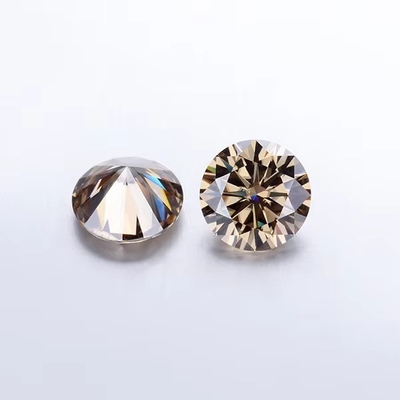 Forever Brilliant Moissanite 다이아몬드 1카라트 둥글 다이아몬드 컷 라이트 샴페인 색