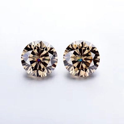 Forever Brilliant Moissanite 다이아몬드 1카라트 둥글 다이아몬드 컷 라이트 샴페인 색