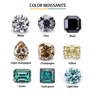 Forever Brilliant Moissanite 다이아몬드 1카라트 둥글 다이아몬드 컷 라이트 샴페인 색