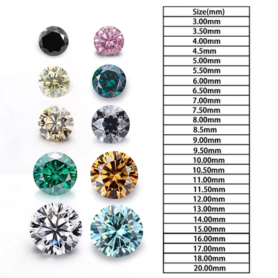 Forever Brilliant Moissanite 다이아몬드 1카라트 둥글 다이아몬드 컷 라이트 샴페인 색
