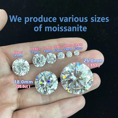 반지 백색 느슨 모이산타 다이아몬드 1.0 CT 패크 당 작은 크기의 둥근 Melee 모이산타