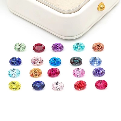 색상 6*8mm 타원형 절단 실험실 자란 다이아몬드 22 다색 1.5ct 사피르 루비 에메랄드 느슨 보석