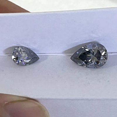 도매 0.5ct 1ct 2ct 회색 모시나이트 다이아몬드 보석 회색 색상 타원형 피어 절단 느슨한 자연 모시나이트 결혼 반지