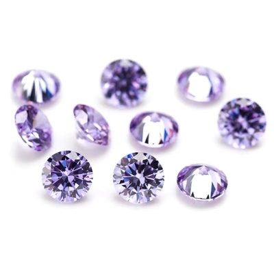 3A 컬러 CZ 돌 둥근 절단 3.0mm-9.0mm 큐브 풀 모이사나이트 다이아몬드