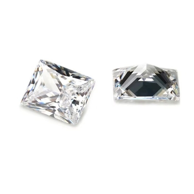 공장 도매 보석 색 모이산 타자 직사각형 3A 5A 느슨 고분 Zirconia 돌 4ct 모이산 타자 반지