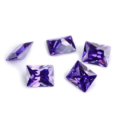 공장 도매 보석 색 모이산 타자 직사각형 3A 5A 느슨 고분 Zirconia 돌 4ct 모이산 타자 반지