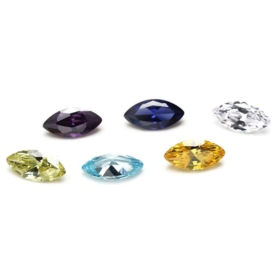 30 색상 CZ 돌 마키즈 절단 3x1.5mm 합성 큐브 지르코니아 보석 제조