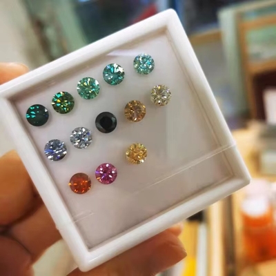 GRA 인증서 1ct 둥근 절단 6.5mm VVS1 느슨한 모이사나이트 다이아몬드 흰색 분홍색 노란색 샴페인 파란색 녹색 보석