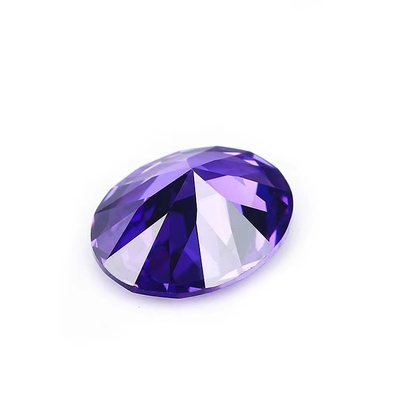 8x6mm 느슨 보석 유럽 기계 절단 아메티스트 색 타원형 모양 합성 큐브 지르코니아 검은색