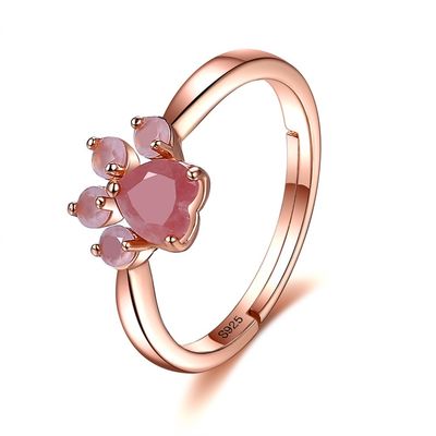 0.9cm 2.05g 스털링 실버 쥬얼리 반지 10k 골드 고양이 발톱 반지