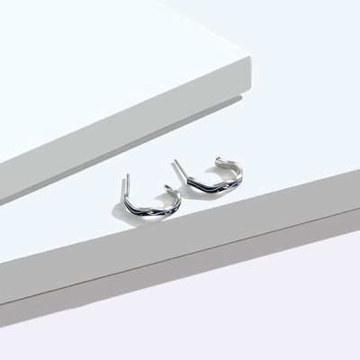 0.07oz 1.4x1.2cm 스털링 실버 쥬얼리 귀걸이 블루 트렌디 문 스타 귀걸이