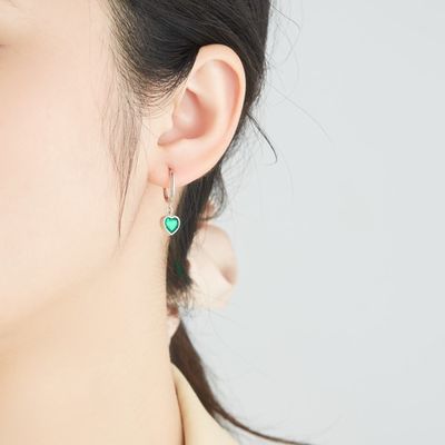 2.1x0.7cm 2.3g 스털링 실버 하트 모양의 귀걸이 크리스탈 뱀 후프 귀걸이 OEM
