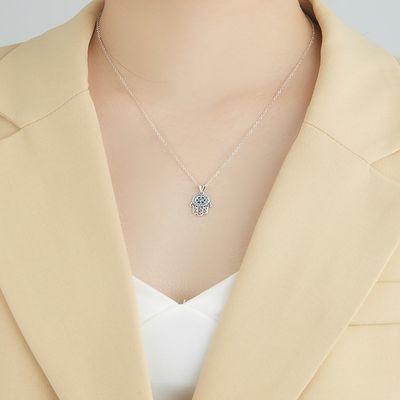 14.5x11mm 220mg 스털링 실버 보석 목걸이 터키어 48cm 핸드 펜던트 목걸이