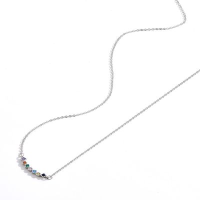 45.5cm 0.07oz 스털링 실버 목걸이 체인 5A 큐빅 지르코니아 남성 목걸이