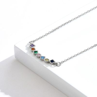 45.5cm 0.07oz 스털링 실버 목걸이 체인 5A 큐빅 지르코니아 남성 목걸이