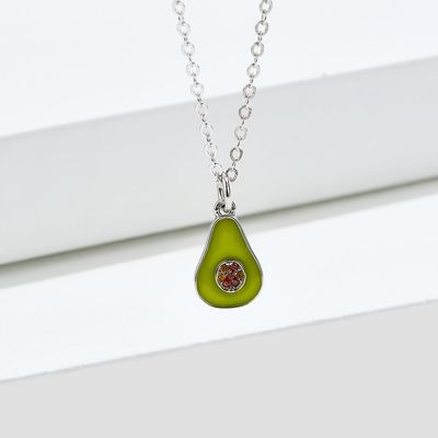1.1x0.8cm 5A 17.7 ''배 모양의 펜던트 스털링 실버 보석 목걸이 2.9g