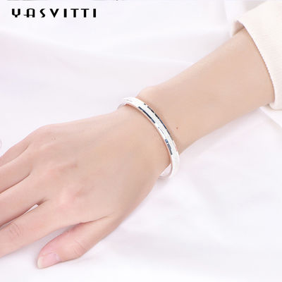 0.08oz 2in 솔리드 실버 매력 팔찌 S925 OEM 여성용 조절 가능한 팔찌