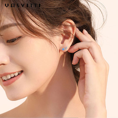 간단한 천사 날개 파란 나비 귀여운 미니멀리스트 동향 보석 장식 못 귀걸이
