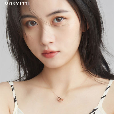 6.7X8.2mm 2.08g 실버 체인 목걸이 18k 플레이트 더블 루프 목걸이