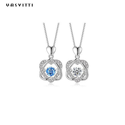 1.2x2cm 2.2g 스털링 실버 쥬얼리 목걸이 S925 하트 6 지적 스타 목걸이