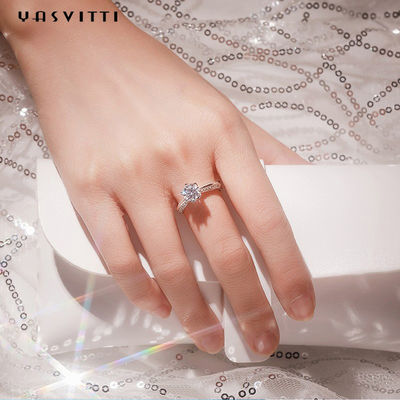 22.1mm 2.52g 다이아몬드 결혼 반지 축제 Moissanite 여자 다이아몬드 밴드 반지