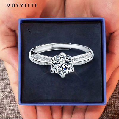 22.1mm 2.52g 다이아몬드 결혼 반지 축제 Moissanite 여자 다이아몬드 밴드 반지