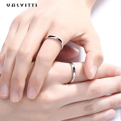 2gram 0.07oz Sun and Moon Rings 3A 지르콘 심플 스털링 실버 링
