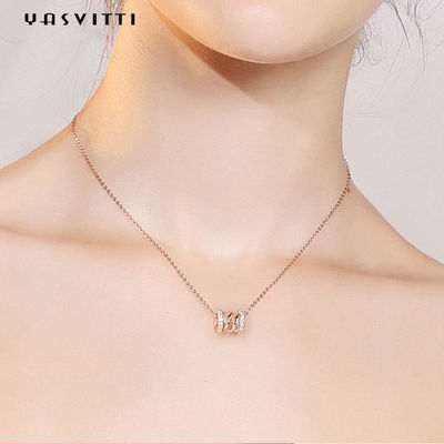 2.64g 40cm 생일 다이아몬드 박힌 목걸이 쇄골 허리 18k 퓨어 실버 펜던트