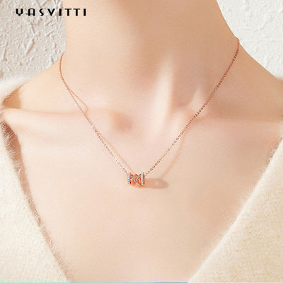 2.64g 40cm 생일 다이아몬드 박힌 목걸이 쇄골 허리 18k 퓨어 실버 펜던트