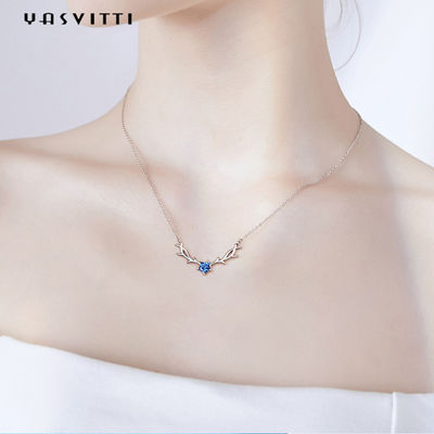 트렌디한 저자 극성 45cm 2.8g 사슴 뿔 펜던트 목걸이 진짜 실버 목걸이 SGS