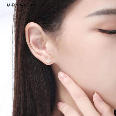 0.25oz 0.07cm 스털링 실버 귀걸이 14K 골드 도금 실버 쉘 귀걸이