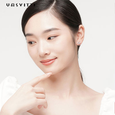 2.87g 0.39in 스털링 실버 하트 스터드 귀걸이 ODM 화이트 925 스털링 실버 스터드