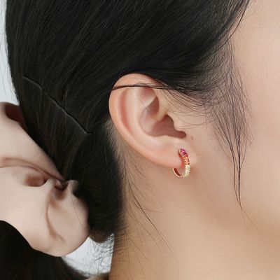 레인보우 스털링 실버 주얼리 귀걸이