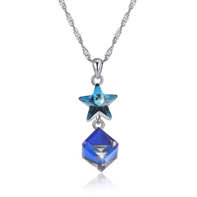 5A 3.7g 45cm 큐빅 지르코니아 스타 목걸이 ODM 스털링 실버 다이아몬드 목걸이