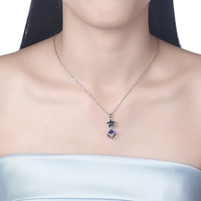 5A 3.7g 45cm 큐빅 지르코니아 스타 목걸이 ODM 스털링 실버 다이아몬드 목걸이