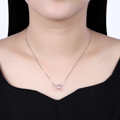 43cm 수정 구슬 펜던트 목걸이 18k 발렌타인 골동품 실버 목걸이 SGS