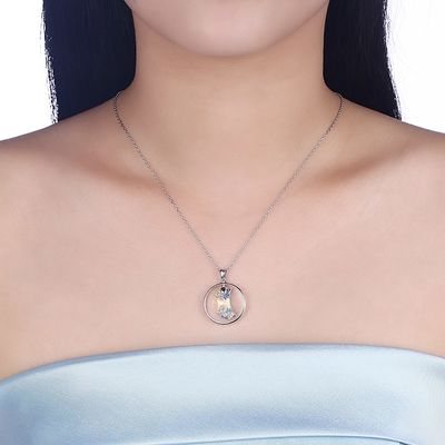 ODM 3.3g 2.8cm 스털링 실버 보석 목걸이 문 쇄골 체인 목걸이