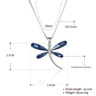 29mm 5 그램 잠자리 펜던트 목걸이 20in S925 실버 목걸이 SGS